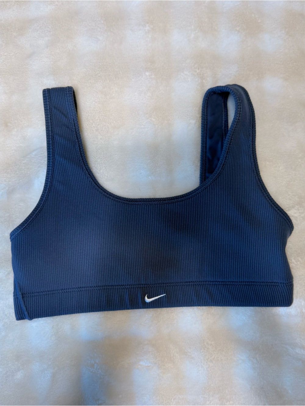 Nike Women's Navy Ribbed Sports Bra Small